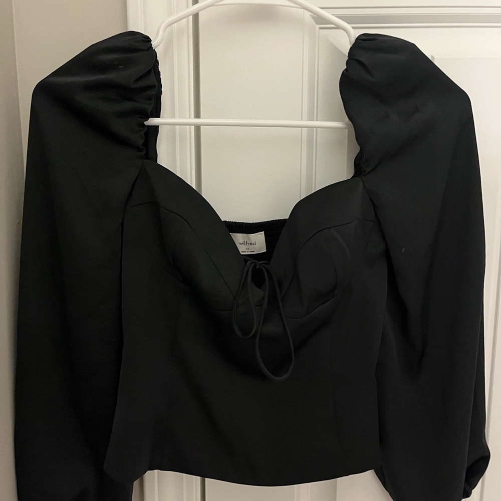 Wilfred Black Puff Sleeve Blouse